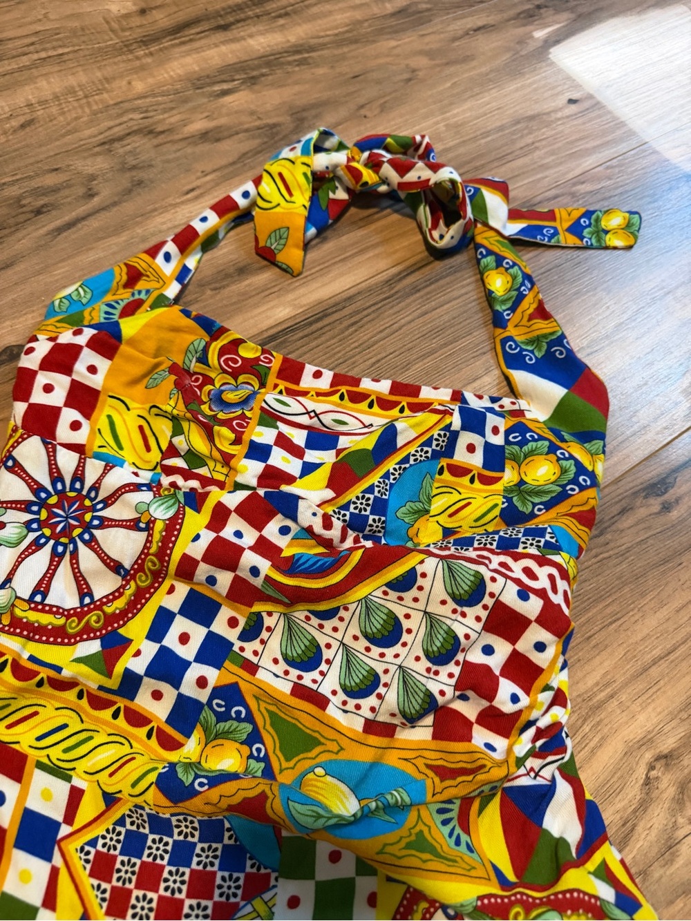 Colorful Patchwork Halter Mini Dress - Multicolor - Picture 3 of 6
